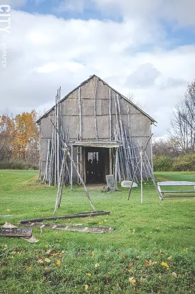 A view of the longhouse at Ganondagan. - PHOTO BY MARK CHAMBERLIN