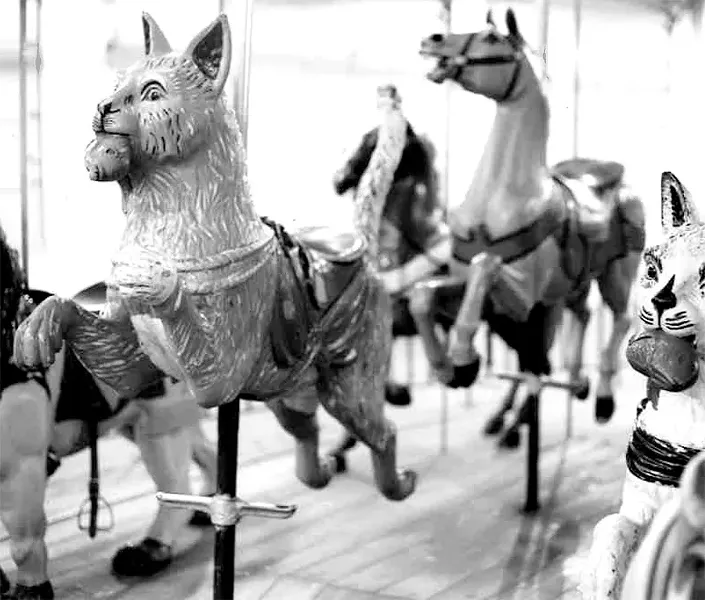 The Dentzel carousel's animals are original to it. - FILE PHOTO