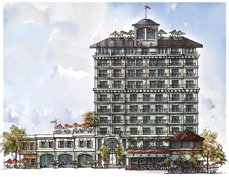 Phase one of the port project was supposed to be a 10-story hotel under Edgewater Resources' plan. - PROVIDED ART