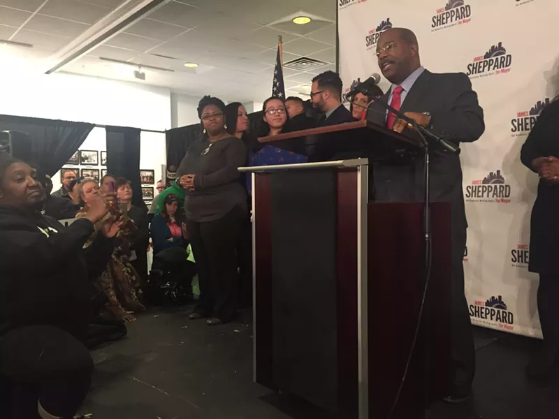 James Sheppard announced his candidacy for Rochester mayor this morning. - PHOTO BY CHRISTINE CARRIE FIEN