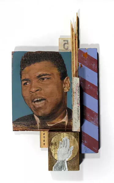 Todd Stahl's "A Conscientious Objection" assemblage is a tribute to Muhammad Ali. - PHOTO PROVIDED