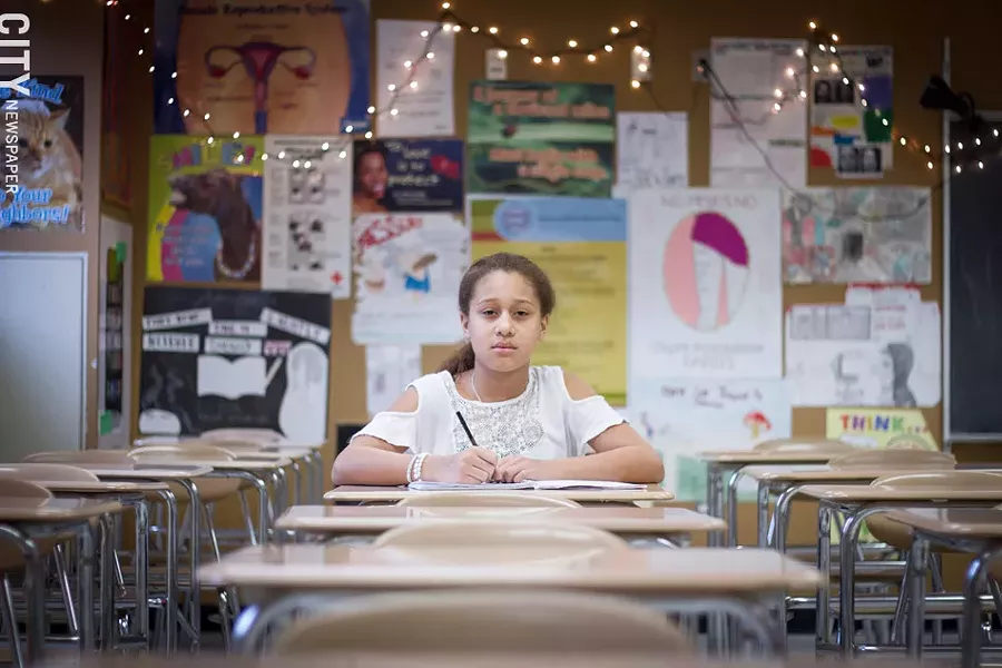 Felicia Johnson, an 8th grader and Mohawk, collects traditional Native-American arts, jewelry, and crafts. - PHOTO BY KEVIN FULLER