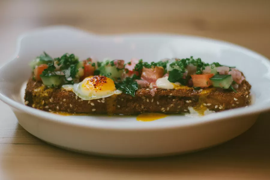 The Eggplant Schnitzel. - PHOTO BY KEVIN FULLER