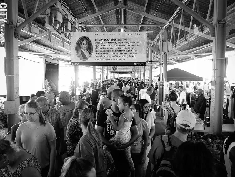 The Rochester Public Market on North Union Street is one of the region’s liveliest, most entertaining community gathering places, attracting tens of thousands of people every week, May through October. - PHOTO BY KEVIN FULLER