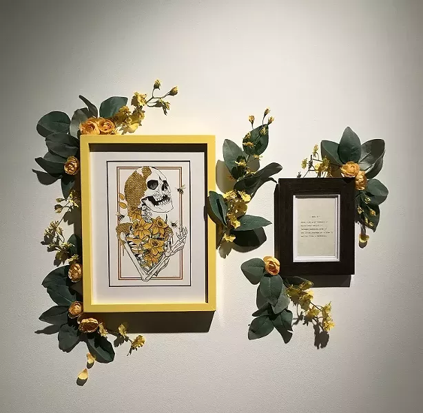 Installation view of art by Virginia McDonald and poem by J. Edward Moss. - PHOTO PROVIDED