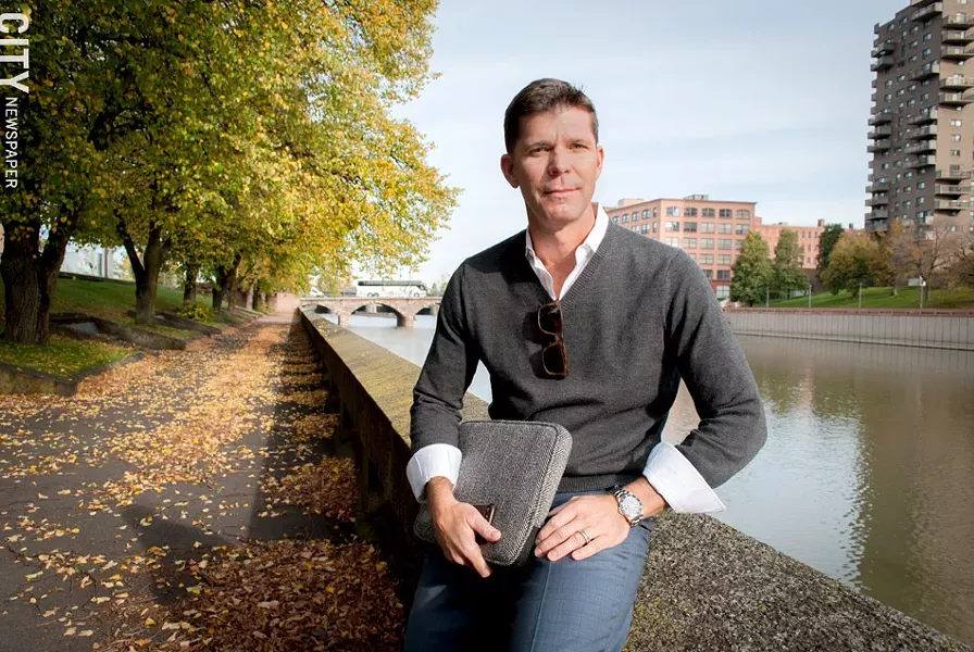 The redevelopment of Charles Carroll Plaza along the river will be "a game changer," says I. Gordon's Chris Hill. - PHOTO BY RYAN WILLIAMSON