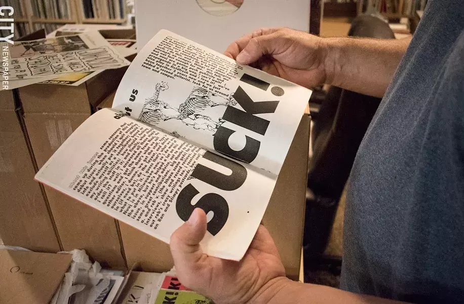 One of the many zines that live in Carbon Records' HQ. - PHOTO BY JACOB WALSH