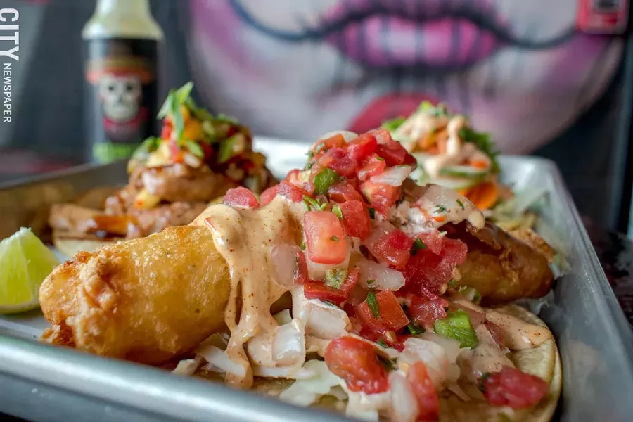A fish taco at Old Pueblo Grill. - PHOTO BY RYAN WILLIAMSON