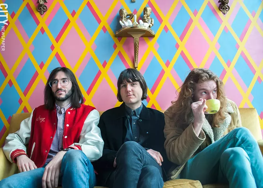 The Rochester band Honeymoonphase — (left to right) drummer Greg Maslyn, guitarist-vocalist Ryan Bailey, and bassist Shane McCarthy — will play Small World Books on Friday, March 22. - PHOTO BY RENÉE HEININGER