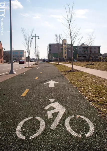 The bike path along Union Street is part of an effort to create a more bike-friendly city. - PHOTO BY RYAN WILLIAMSON