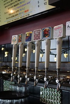 The taps at Three Heads Brewing in Rochester.
