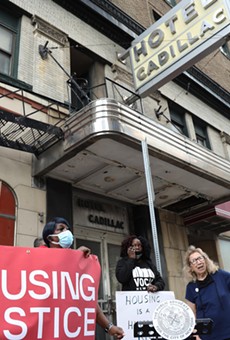 New York Public Advocate Jumaane D. Williams , VOCAL-NY, House of Mercy, and other local activists called for support for HONDA and affordable housing across the state Wednesday, October 13, in front of the the Cadillac Hotel in Downtown Rochester.