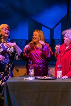 From left to right, Mary Krickmire, Pam Feicht, Talya Meyerowitz, Maria Scipione, and Kim Upcraft star in Blackfriars Theatre's production of "Calendar Girls."