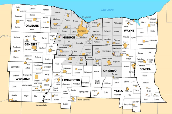 Monroe County and the Rochester metropolitan area.