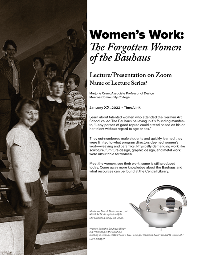 Women's Work: The Forgotten Women of the Bauhaus | Virtual Central Library | Lectures - Vimarsana News