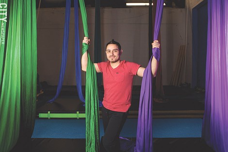 William D'Ovidio (pictured) leads the Aerial Silks course at Aerial Arts of Rochester, a business he operates with his wife, Jennifer. - PHOTO BY JOHN SCHLIA