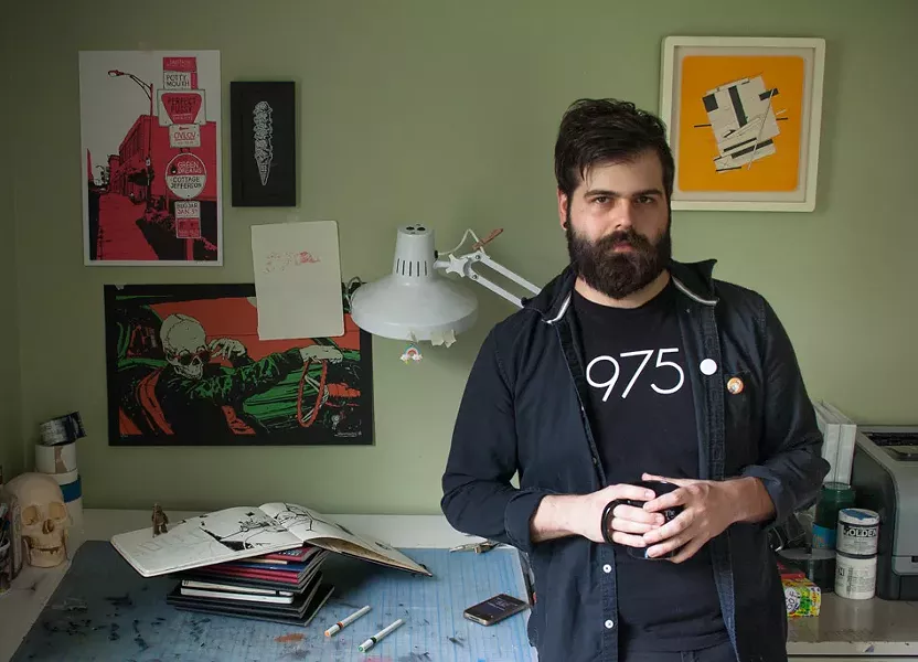Young illustrator Justyn Iannucci has built an impressive portfolio of drawings for such clients as Complex Media, Playboy Magazine, and the Rochester Cocktail Revival. - PHOTO COURTESY EVYN MORGAN