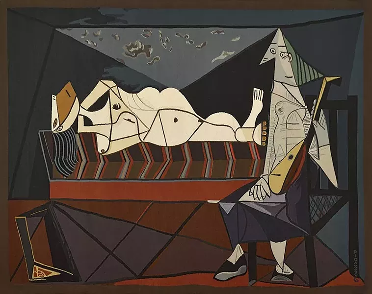 A large-scale tapestries depicting Pablo Picasso's painting L'Aubade