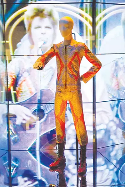 An installation shot from the Victoria and Albert Museum’s touring exhibit 'David Bowie Is'