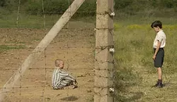 Asa Butterfield (right) bonds with titular concentration camp inmate Jack Scanlon in The Boy in the Striped Pajamas.