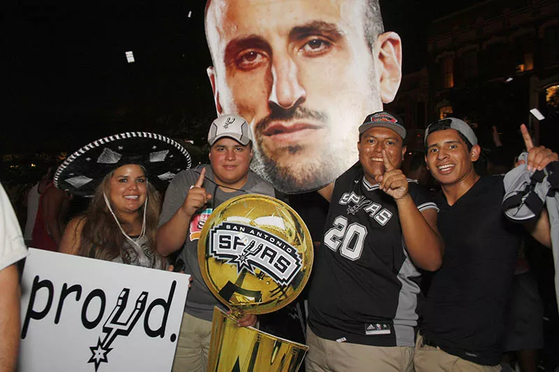 Fans took to the streets downtown to celebrate the San Antonio Spurs' fifth NBA Championship - MAYRA ALEXANDRA