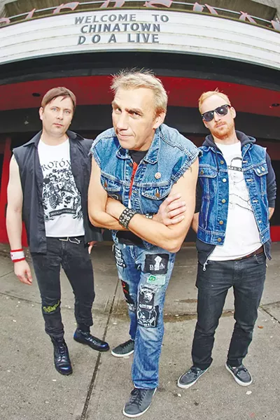 From left: Bassist Dan Yaremko, Joe “Shithead” Keithley and drummer J. J. Heath - COURTESY PHOTO