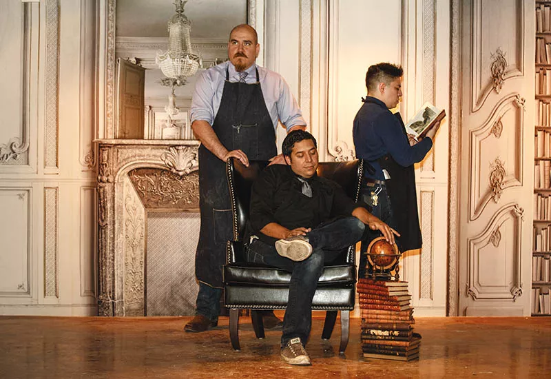 Jorel (standing) and Jeret Peña and Joseph Hernandez head back Downtown with The Last Word - CASEY HOWELL