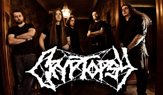Montreal metal quintet repping a classic metal font - COURTESY