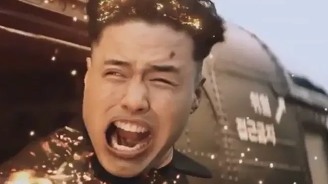 A still of the Kim Jong-un death scene from the The Interview - COURTESY