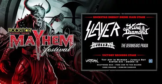 The lineup and logo for Rockstar's Mayhem Festival - COURTESY