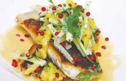 Tender Texas redfish from Merchants Grand Café.