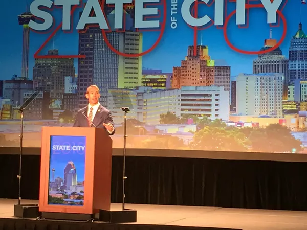 Mayor Ron Nirenberg delivers his State of the City address. - SANFORD NOWLIN