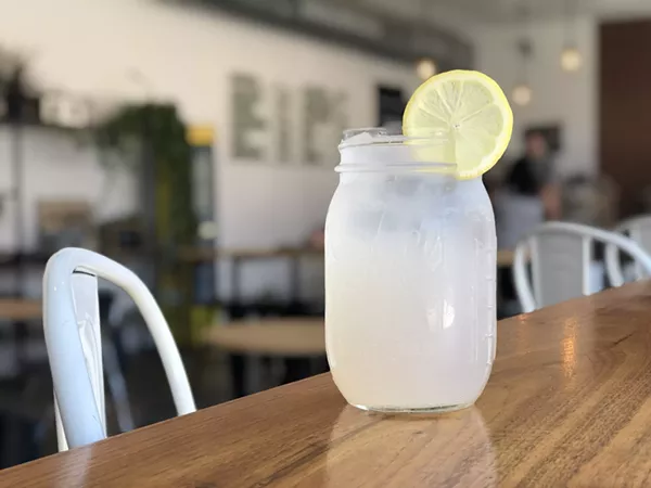 Sparkling lavender lemonade from Estate Coffee Co. - JESS ELIZARRARAS