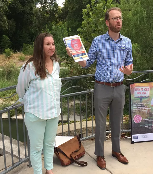 Luke Metzger and Annalisa Peace discuss Environment Texas' new report on the state's contaminated water. - SANFORD NOWLIN