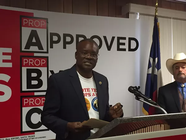 Chris Steele speaks at a press conference held this week to discuss the fire union's three proposed charter amendments. - SANFORD NOWLIN