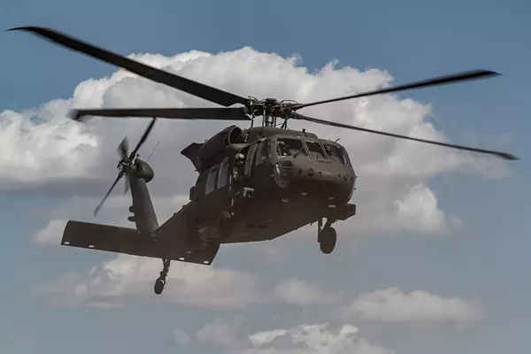 A U.S. Army Blackhawk helicopter takes off. - U.S. ARMY
