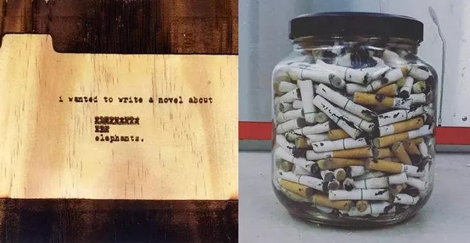 Works by Sarah Francis Hollis (left) and Taylor Maupin (right) - COURTESY OF MANTLE ART SPACE