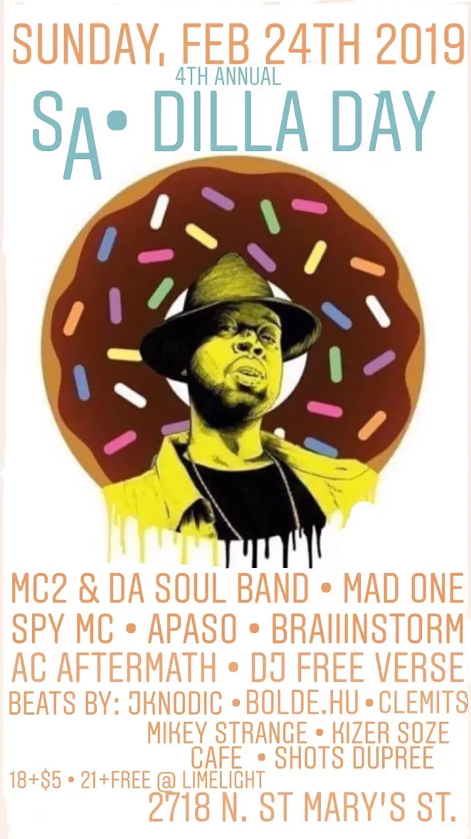Flyer For SA Dilla Day 2019 - GABE "DJ FREEVERSE" MENDEZ