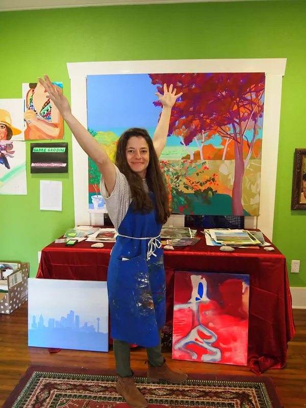 On and Off Fred artist Gabbe Grodin poses in her Deco District studio. - COURTESY OF BIHL HAUS ARTS