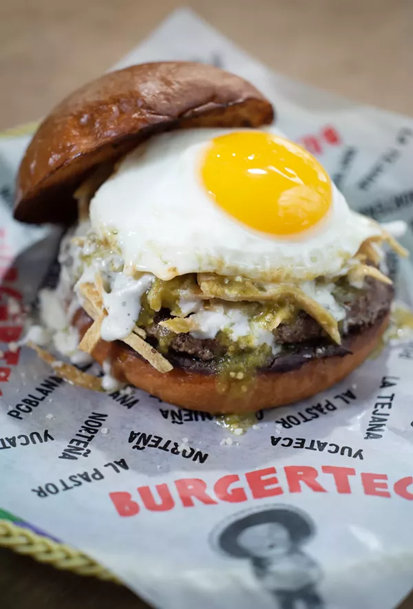 The Chilaquiles Burger from Burgerteca - ERIK GUSTAFSON