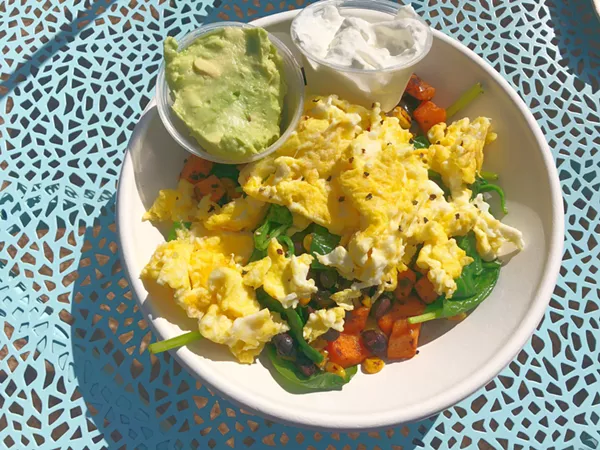 The Good Kind brunch menu features savory items like the Good Morning Bowl. - LEA THOMPSON