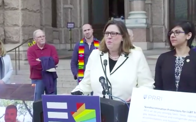 Members of Equality Texas speak out at a recent press event against bills they say would green-light workplace discrimination. - EQUALITY TEXAS LIVESTREAM