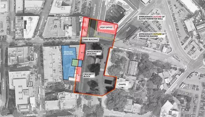 San Antonio Conservation Society Alamo Museum massing study released May 7, 2019. Site plan. - SAN ANTONIO CONSERVATION SOCIETY / ALAMO ARCHITECTS