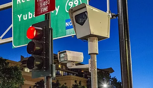 A new Texas law bans red light cameras such as this one. - TONY WEBSTER / WIKIMEDIA COMMONS