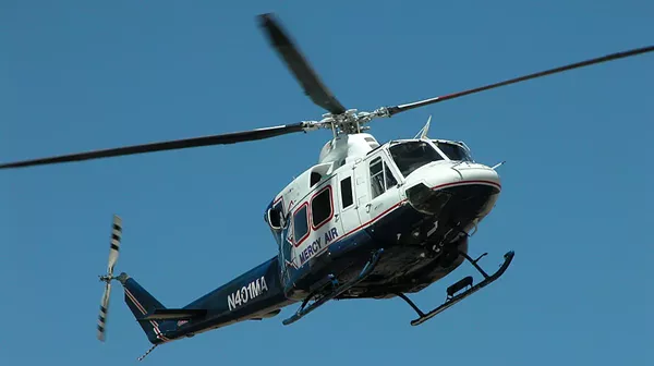 A helicopter operated by a subsidiary of Air Methods returns to its base. - ALAN RADECKI / WIKIPEDIA