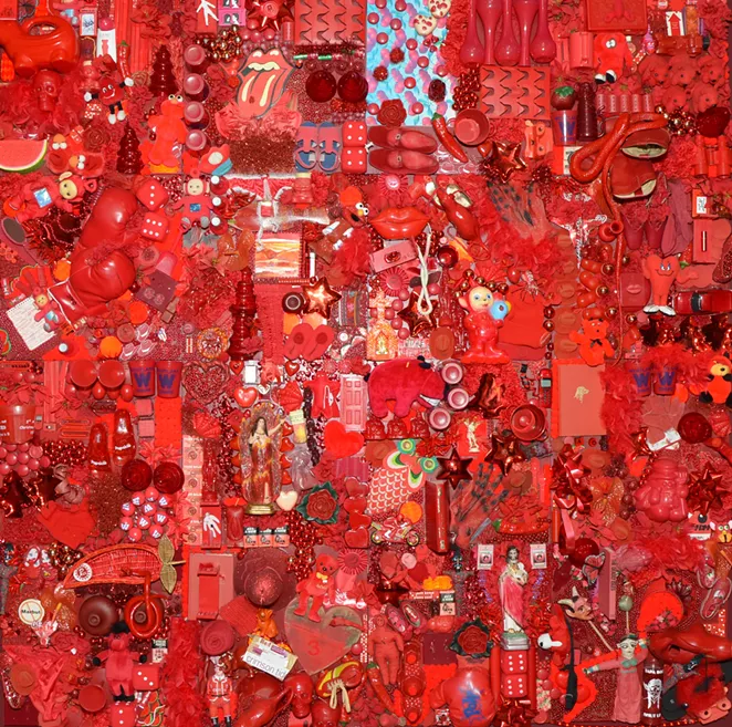 Linda Pace’s poppy Red Project welcomes visitors into Ruby City’s inaugural exhibition “Waking Dream.” - BRYAN RINDFUSS