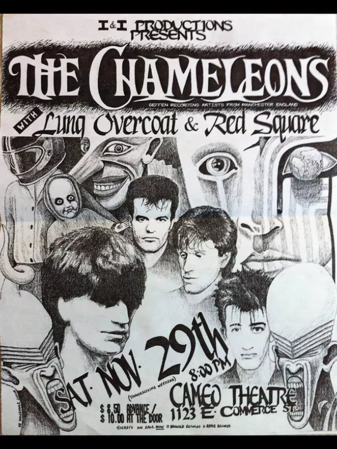 original 1986 flyer for Chameleons/Lung show - COURTESY CHRIS SMART