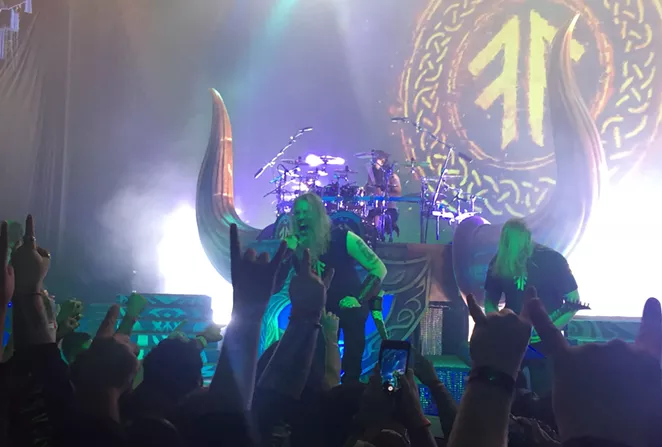 Johan Hegg of Amon Amarth leads his band into battle. - SANFORD NOWLIN