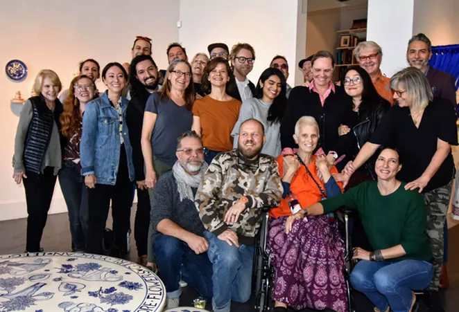 A group photo taken with Katie Pell at Ruiz-Healy Art - PHOTO BY ANGELA MARTINEZ VIA FACEBOOK / RUIZ-HEALY ART