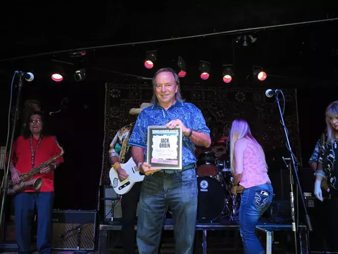 Jack Orbin receives the Texas Legacy Music Award at a 2013 ceremony. - FACEBOOK / JACK ORBIN